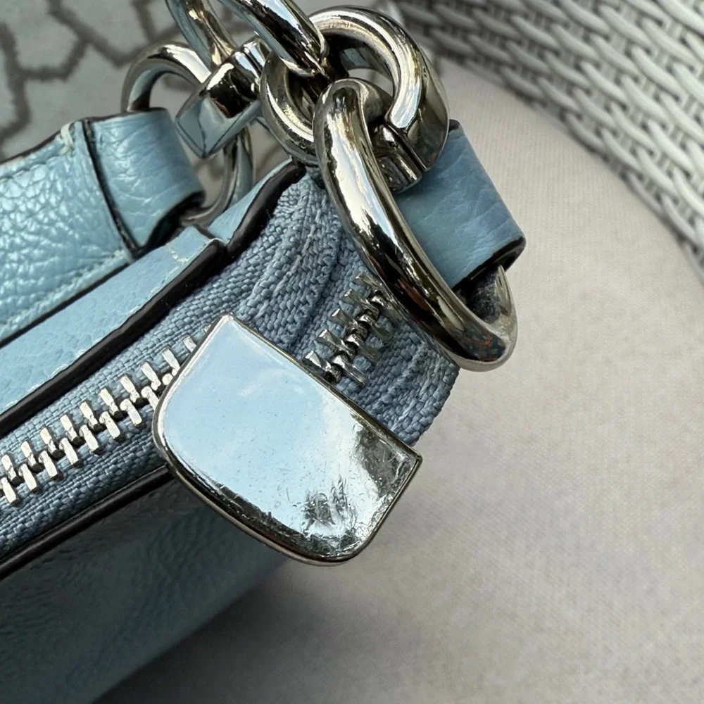 Coach Sky Blue Leather Shoulder Bag - Picture 7 of 16